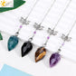 Spiritual Crystal Pendulums for Divination Dowsing Reiki Natural Stone Tiger Eye Pink Clear Quartz Yoga Esoterism Pendulos H494