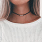 Double Layers Black Choker Necklace Crescent Pendant Statement Gothic Witchy Halfmoon Luna Women Neck Jewelry Gift