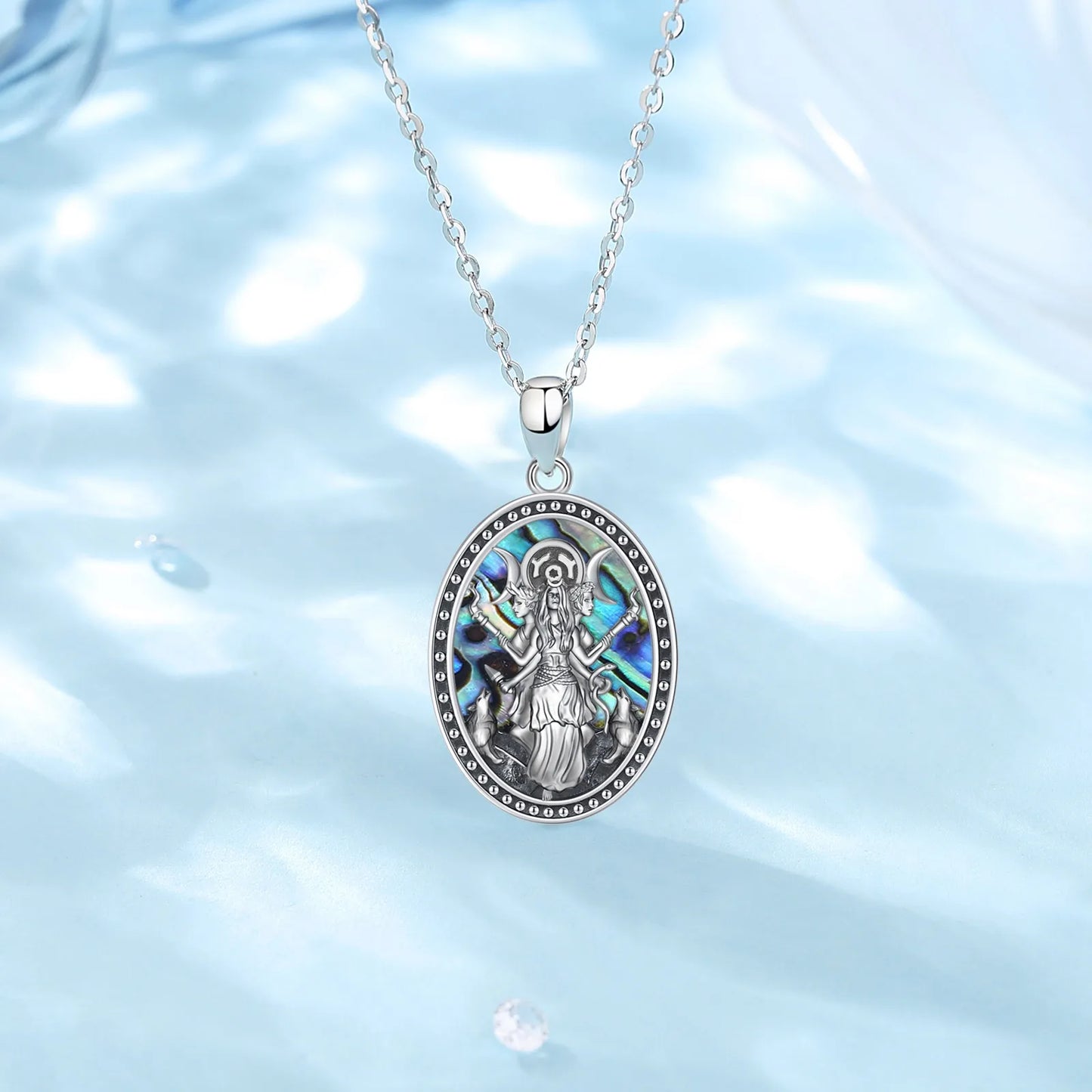 Sterling Silver Triple Moon Goddess Necklace (Hecate) - Elementsofthewitch