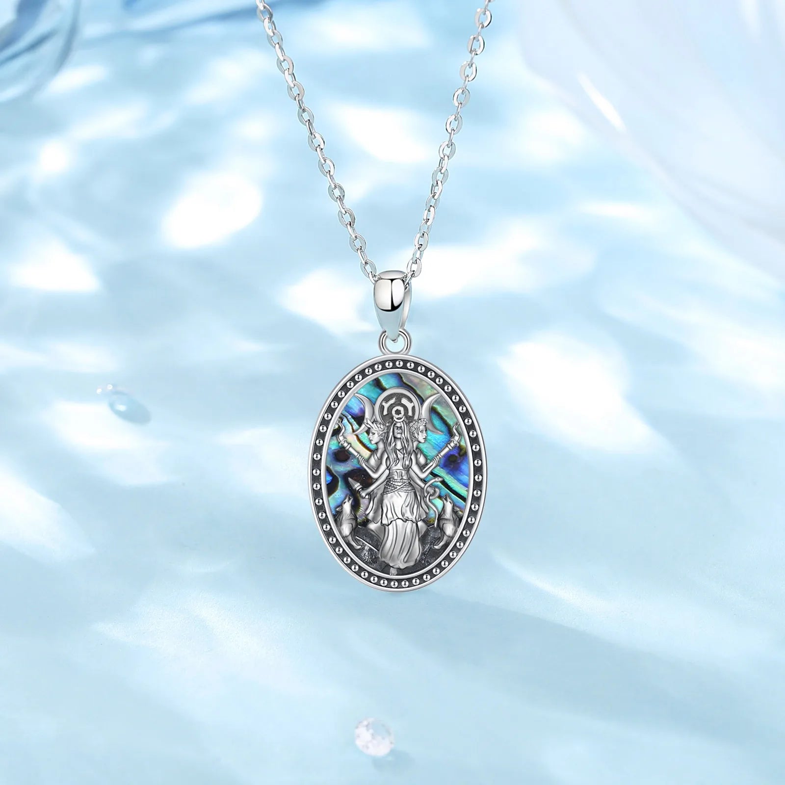 Sterling Silver Triple Moon Goddess Necklace (Hecate) - Elementsofthewitch