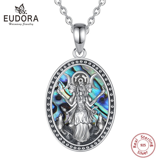 Sterling Silver Triple Moon Goddess Necklace (Hecate) - Elementsofthewitch