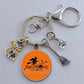 DIY Halloween Keyring Witchy Witchcraft hat Keychain Cat Key Chains Gothic Broomstick Charms Gift For Witch Lover Jewlery