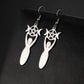 Dawapara Triple Moon Spiral Goddess Symbol Dangle Earrings Wiccan Pentagram Pagan Stainless Steel Women Jewelry