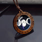 Triple Moon Goddess Glass Necklace Wood Pendant Wiccan Pentagram Necklace Vintage Magic Sign Jewelry Dropshipping