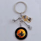 DIY Halloween Keyring Witchy Witchcraft hat Keychain Cat Key Chains Gothic Broomstick Charms Gift For Witch Lover Jewlery