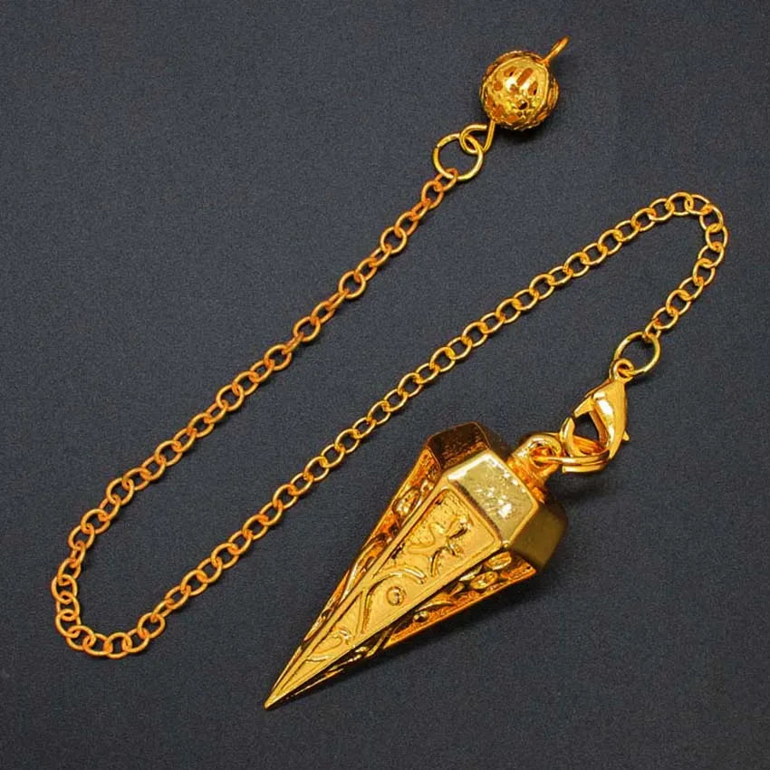 Copper Metal Rune Pendulum For Dowsing Divination Balancing Body Healing Chakra Reiki Spiritual Antique Pendant Pendule Pendulo