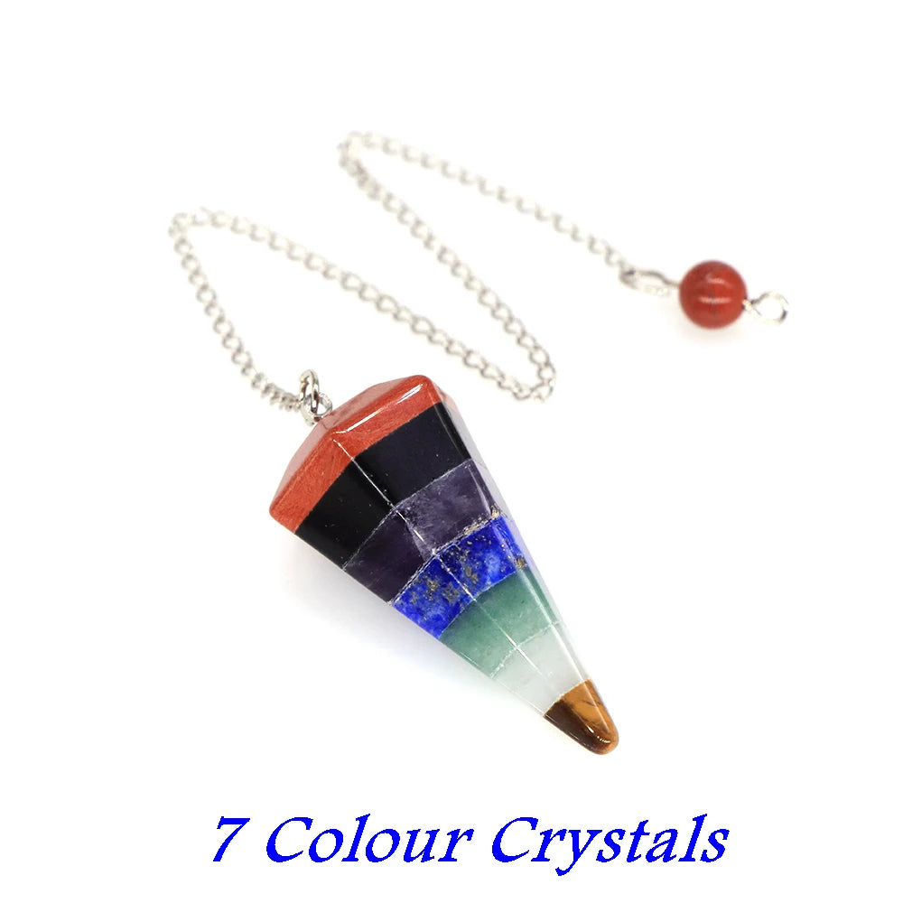 Natural Quartz Reiki Healing Pendulum Dowsing Spiritual Divination Cone Crystal Gemstone Pendulos Witchcraft Supplies Wholesale