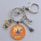 DIY Halloween Keyring Witchy Witchcraft hat Keychain Cat Key Chains Gothic Broomstick Charms Gift For Witch Lover Jewlery