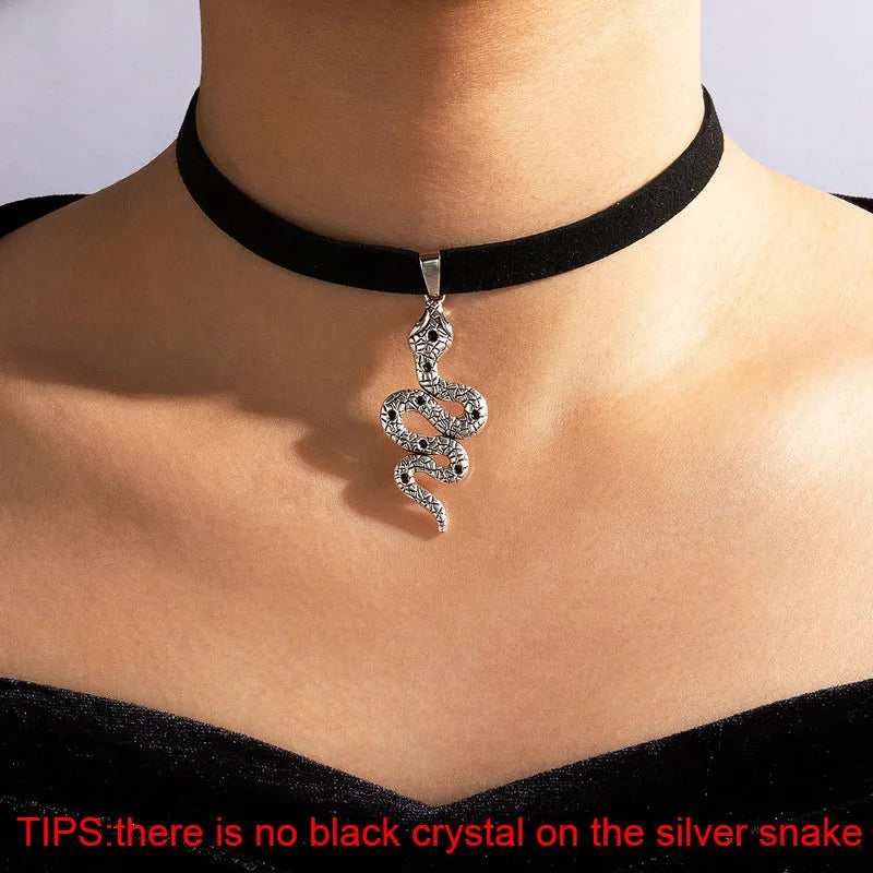 Double Layers Black Choker Necklace Crescent Pendant Statement Gothic Witchy Halfmoon Luna Women Neck Jewelry Gift