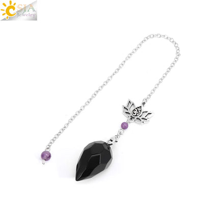 Spiritual Crystal Pendulums for Divination Dowsing Reiki Natural Stone Tiger Eye Pink Clear Quartz Yoga Esoterism Pendulos H494