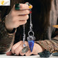 Spiritual Crystal Pendulums for Divination Dowsing Reiki Natural Stone Tiger Eye Pink Clear Quartz Yoga Esoterism Pendulos H494