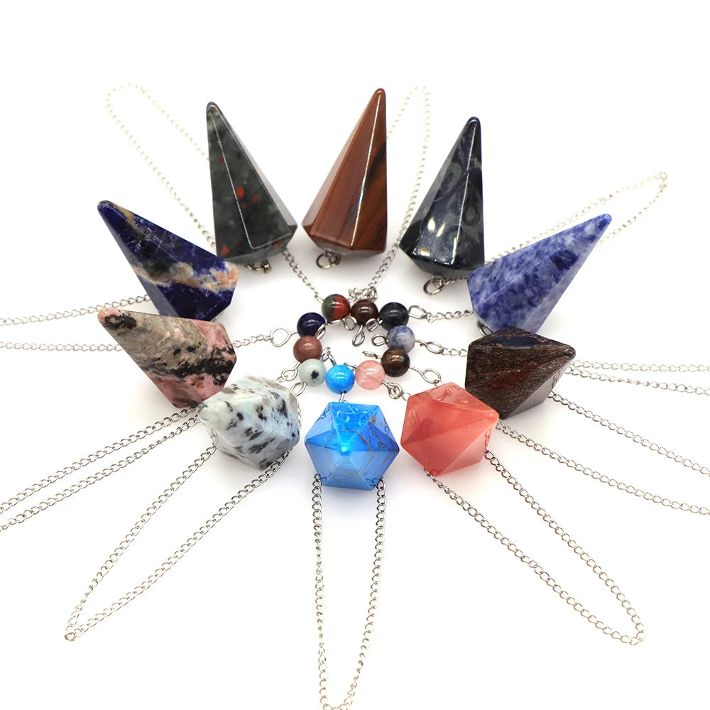 Natural Quartz Reiki Healing Pendulum Dowsing Spiritual Divination Cone Crystal Gemstone Pendulos Witchcraft Supplies Wholesale