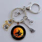 DIY Halloween Keyring Witchy Witchcraft hat Keychain Cat Key Chains Gothic Broomstick Charms Gift For Witch Lover Jewlery