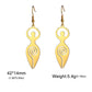 Dawapara Triple Moon Spiral Goddess Symbol Dangle Earrings Wiccan Pentagram Pagan Stainless Steel Women Jewelry