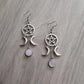 Pentagram Crescent Moon Rose Stone Earrings Natural Stone Wicca Witchy Creative Gorgeous Wedding Pagan Gothic Women Gift Fashion