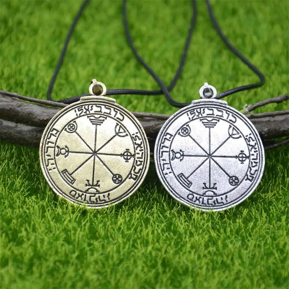 Double Side Key Of Solomon Fourth Pentacle Of Mercury Seal Pendant Necklace Wiccan Pagan Amulets Talismans Jewlery