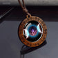Triple Moon Goddess Glass Necklace Wood Pendant Wiccan Pentagram Necklace Vintage Magic Sign Jewelry Dropshipping