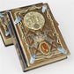 Retro Magic Notebook 3D Relief Sculpture Flying Horse Pentagram Inlaid With Natural Crystal Stone Thickened Multi Page Notebook