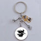 DIY Halloween Keyring Witchy Witchcraft hat Keychain Cat Key Chains Gothic Broomstick Charms Gift For Witch Lover Jewlery