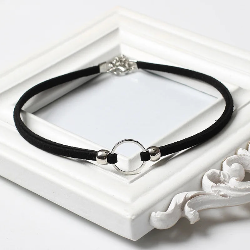 Double Layers Black Choker Necklace Crescent Pendant Statement Gothic Witchy Halfmoon Luna Women Neck Jewelry Gift