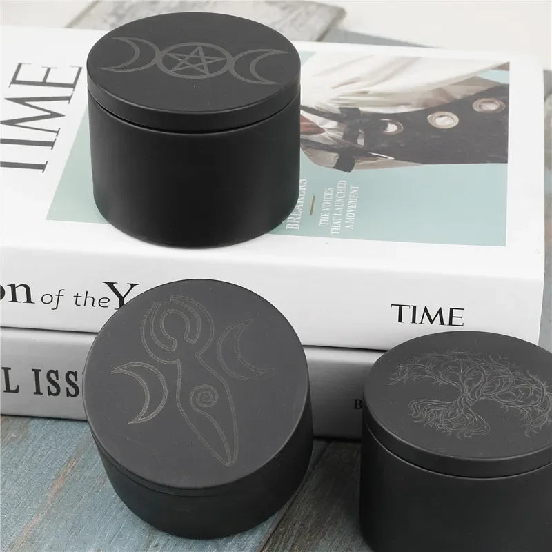 Iron Altar Black Box Pentacle Storage Box Board Gaming tool  witchcraft supplies for altar Hold Candle Dice Runes Crystal