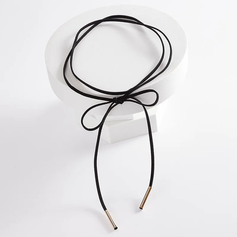 Double Layers Black Choker Necklace Crescent Pendant Statement Gothic Witchy Halfmoon Luna Women Neck Jewelry Gift