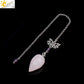 Spiritual Crystal Pendulums for Divination Dowsing Reiki Natural Stone Tiger Eye Pink Clear Quartz Yoga Esoterism Pendulos H494