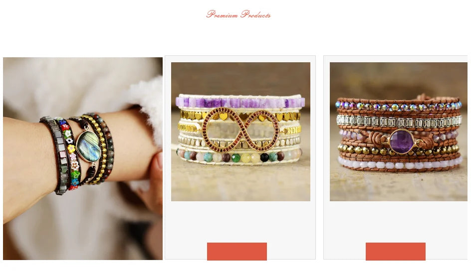 Healing Crystal Waterdrop Center Stone Wristband Vegan Wrap Bracelet Handmade Girls Spiritual Anxiety Jewelry