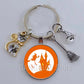 DIY Halloween Keyring Witchy Witchcraft hat Keychain Cat Key Chains Gothic Broomstick Charms Gift For Witch Lover Jewlery