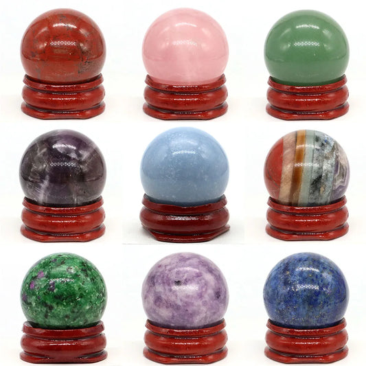 30mm Natural Crystal Sphere - Elementsofthewitch