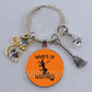 DIY Halloween Keyring Witchy Witchcraft hat Keychain Cat Key Chains Gothic Broomstick Charms Gift For Witch Lover Jewlery