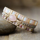 Healing Crystal Waterdrop Center Stone Wristband Vegan Wrap Bracelet Handmade Girls Spiritual Anxiety Jewelry