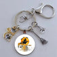DIY Halloween Keyring Witchy Witchcraft hat Keychain Cat Key Chains Gothic Broomstick Charms Gift For Witch Lover Jewlery