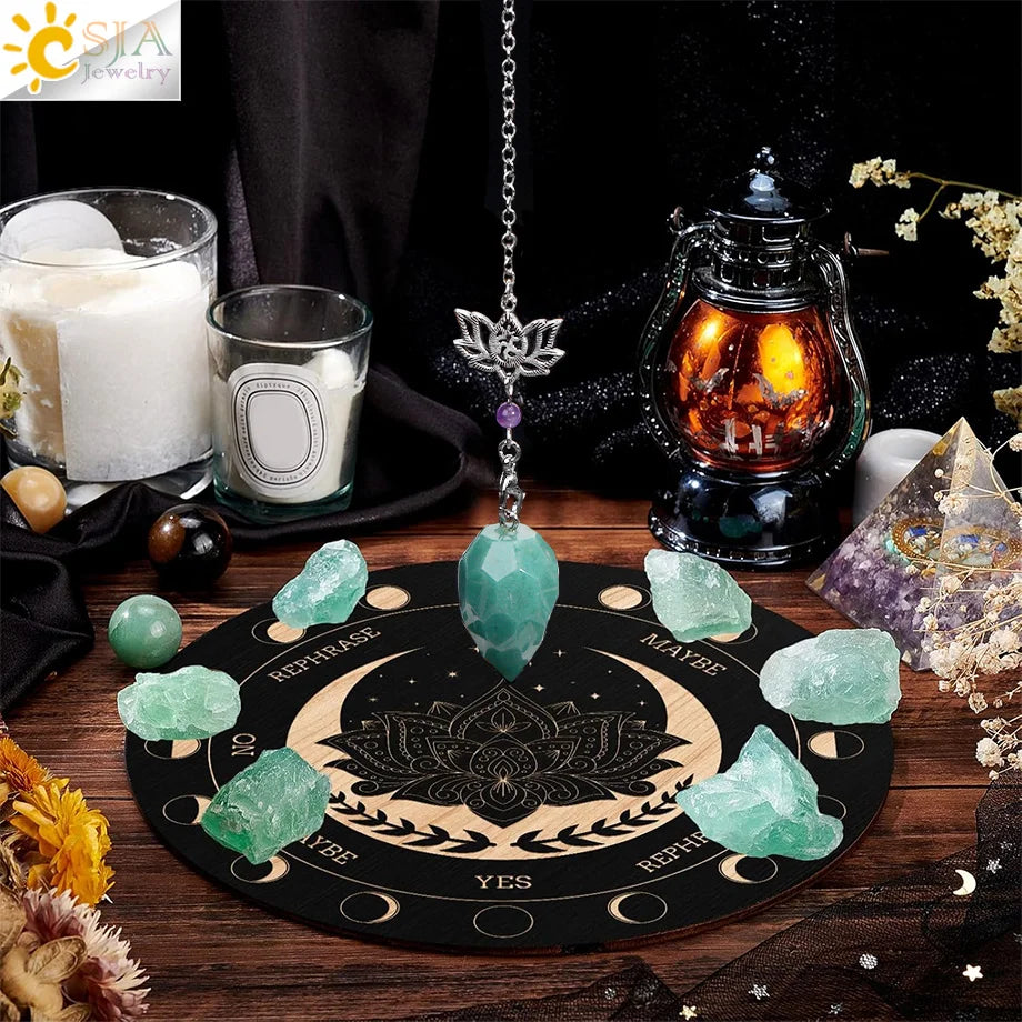 Spiritual Crystal Pendulums for Divination Dowsing Reiki Natural Stone Tiger Eye Pink Clear Quartz Yoga Esoterism Pendulos H494
