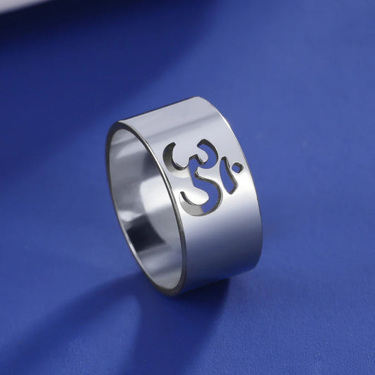 Om Symbol Stainless Steel Ring - Elementsofthewitch