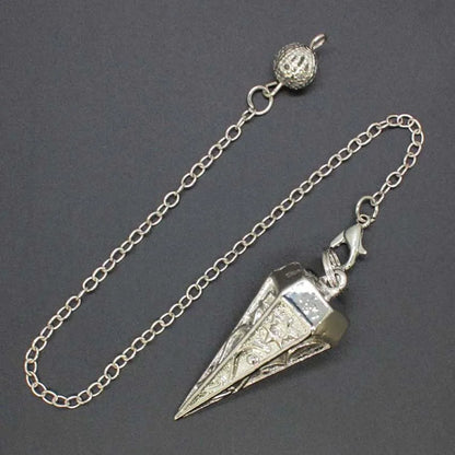 Copper Metal Rune Pendulum For Dowsing Divination Balancing Body Healing Chakra Reiki Spiritual Antique Pendant Pendule Pendulo