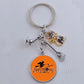 DIY Halloween Keyring Witchy Witchcraft hat Keychain Cat Key Chains Gothic Broomstick Charms Gift For Witch Lover Jewlery