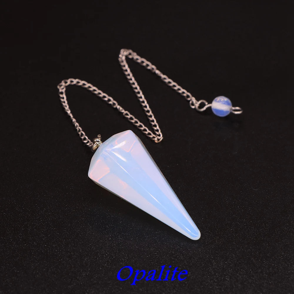 Natural Quartz Reiki Healing Pendulum Dowsing Spiritual Divination Cone Crystal Gemstone Pendulos Witchcraft Supplies Wholesale