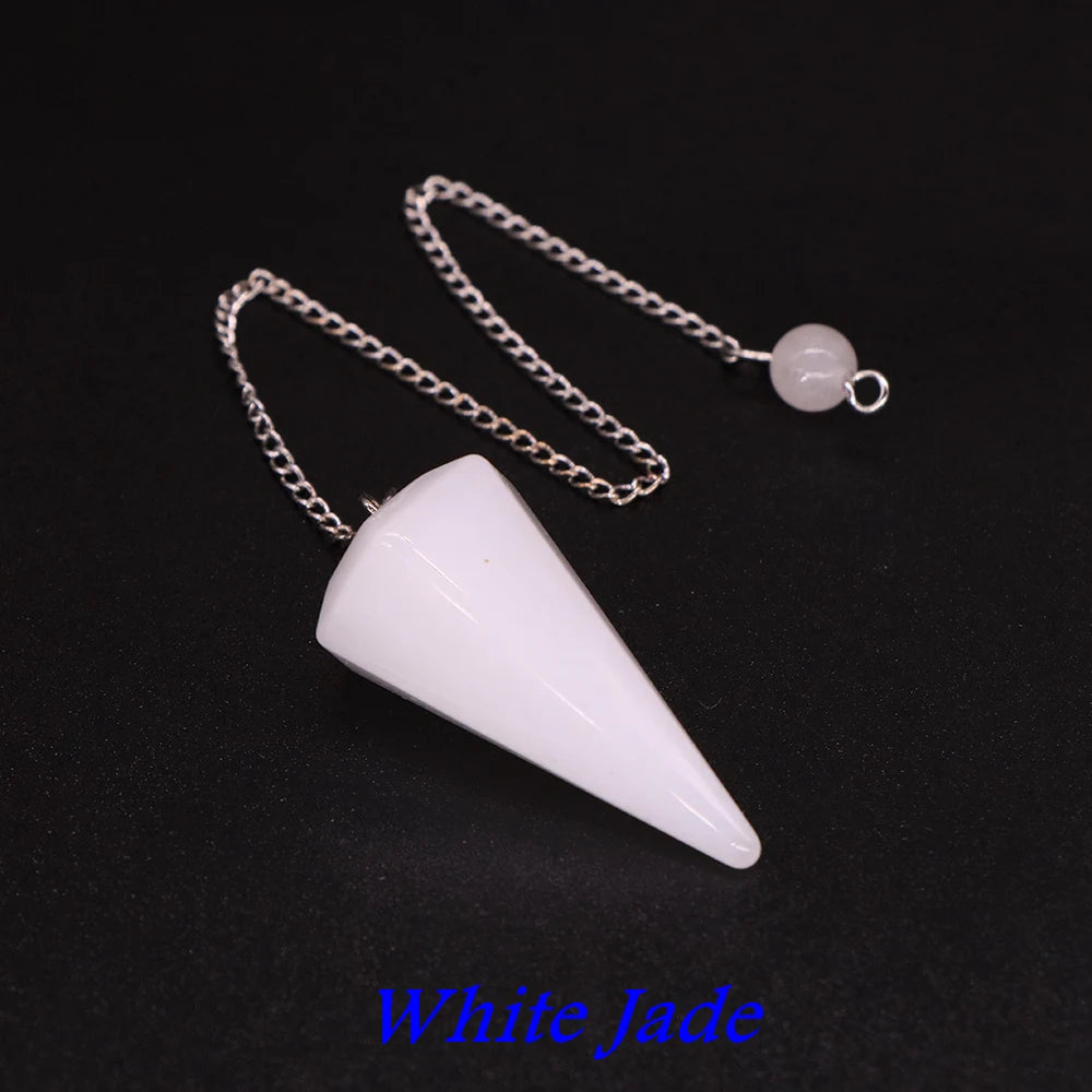 Natural Quartz Reiki Healing Pendulum Dowsing Spiritual Divination Cone Crystal Gemstone Pendulos Witchcraft Supplies Wholesale