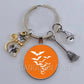 DIY Halloween Keyring Witchy Witchcraft hat Keychain Cat Key Chains Gothic Broomstick Charms Gift For Witch Lover Jewlery