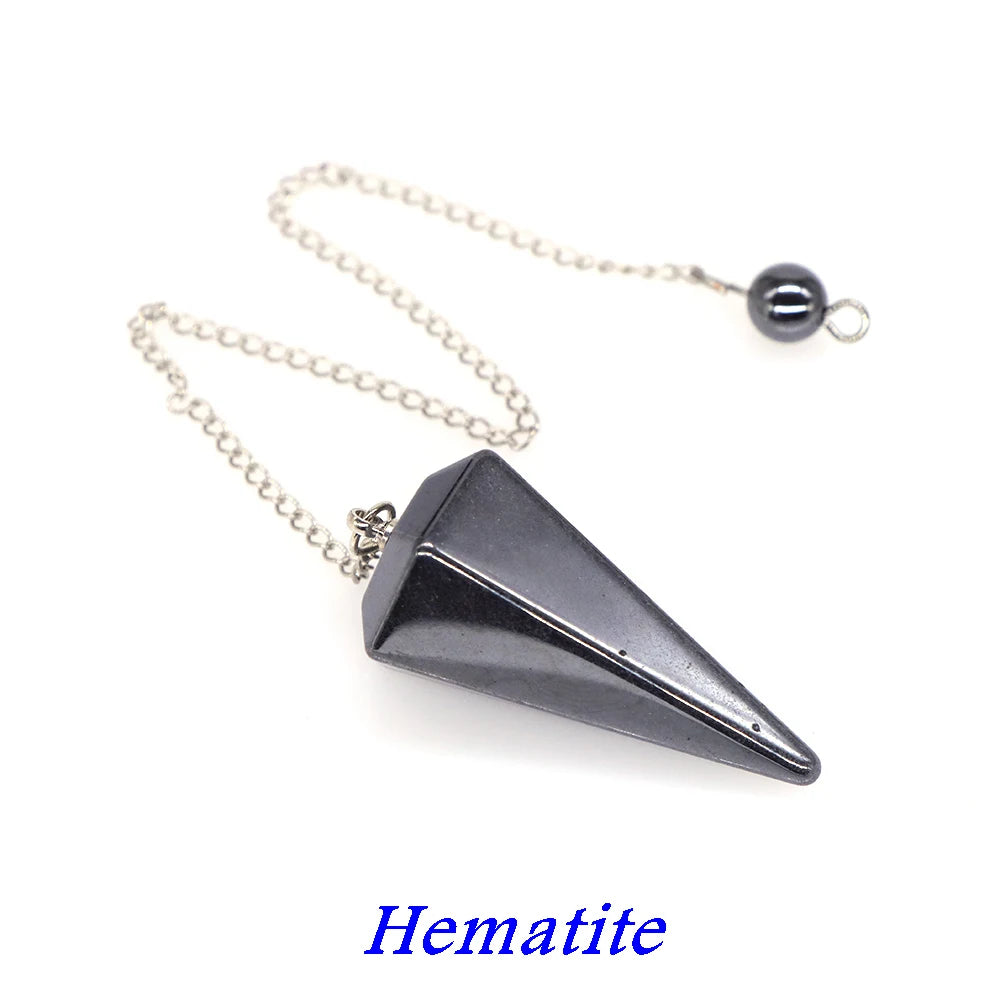 Natural Quartz Reiki Healing Pendulum Dowsing Spiritual Divination Cone Crystal Gemstone Pendulos Witchcraft Supplies Wholesale