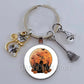 DIY Halloween Keyring Witchy Witchcraft hat Keychain Cat Key Chains Gothic Broomstick Charms Gift For Witch Lover Jewlery