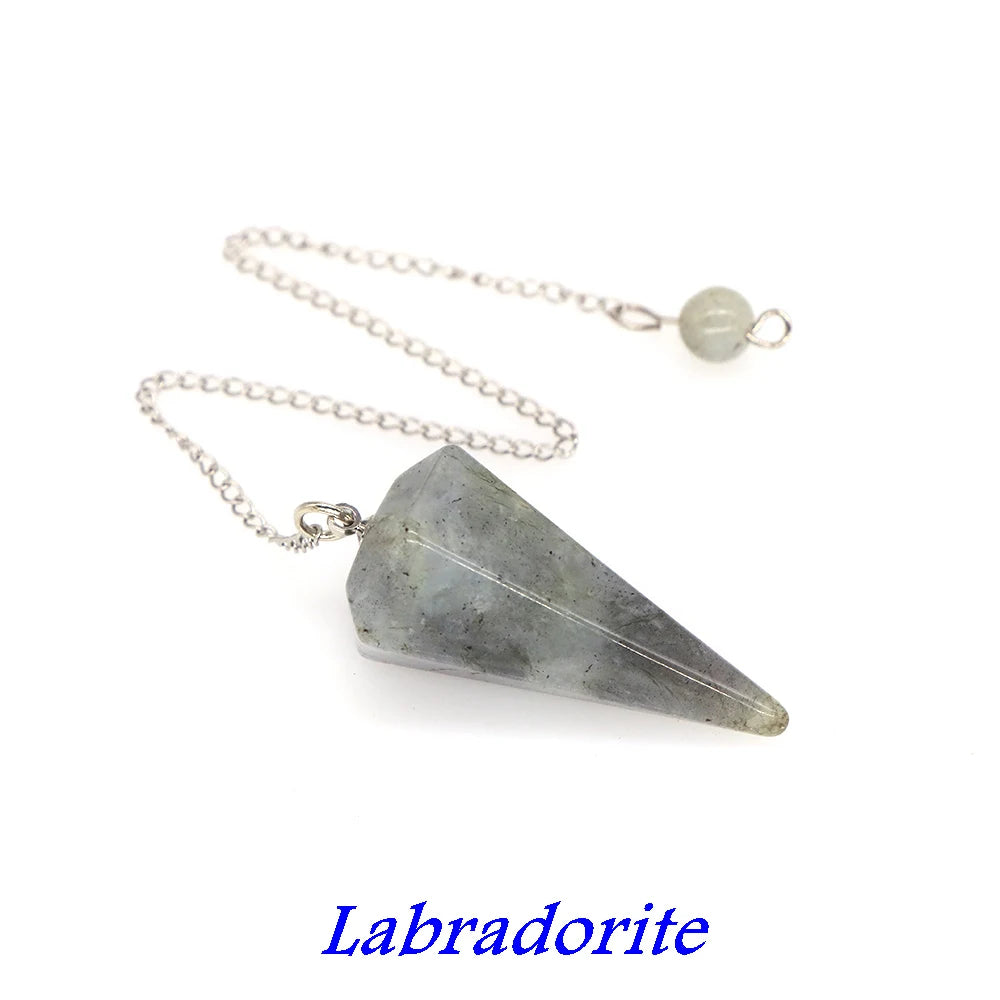 Natural Quartz Reiki Healing Pendulum Dowsing Spiritual Divination Cone Crystal Gemstone Pendulos Witchcraft Supplies Wholesale