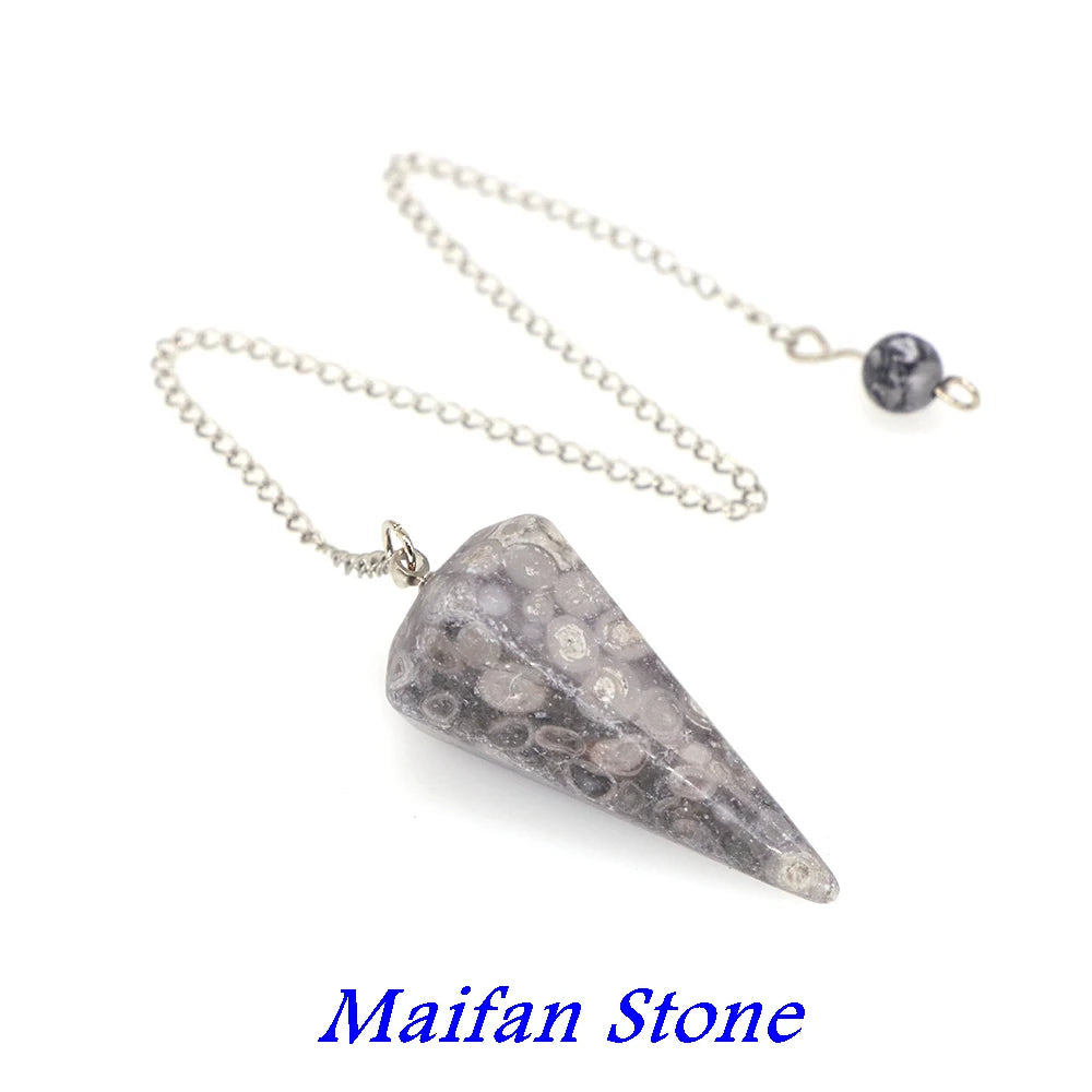 Natural Quartz Reiki Healing Pendulum Dowsing Spiritual Divination Cone Crystal Gemstone Pendulos Witchcraft Supplies Wholesale