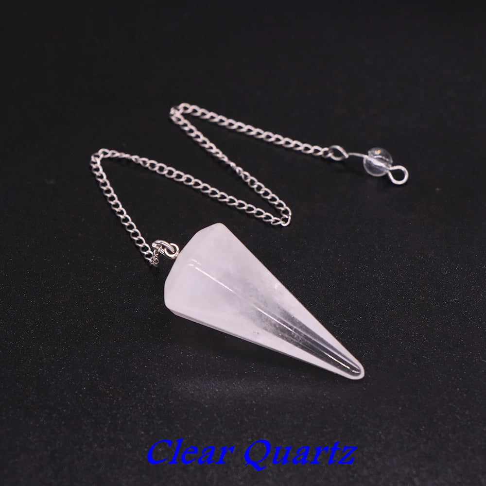 Natural Quartz Reiki Healing Pendulum Dowsing Spiritual Divination Cone Crystal Gemstone Pendulos Witchcraft Supplies Wholesale