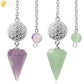 Spiritual Crystal Pendulums for Divination Dowsing Reiki Natural Stone Tiger Eye Pink Clear Quartz Yoga Esoterism Pendulos H494