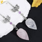 Spiritual Crystal Pendulums for Divination Dowsing Reiki Natural Stone Tiger Eye Pink Clear Quartz Yoga Esoterism Pendulos H494