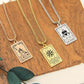 Personalized Tarot Card Necklace Box Chain Hang Tag Necklace Customized Spiritual Jewelry Best Friend Gift