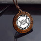 Triple Moon Goddess Glass Necklace Wood Pendant Wiccan Pentagram Necklace Vintage Magic Sign Jewelry Dropshipping
