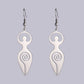 Dawapara Triple Moon Spiral Goddess Symbol Dangle Earrings Wiccan Pentagram Pagan Stainless Steel Women Jewelry